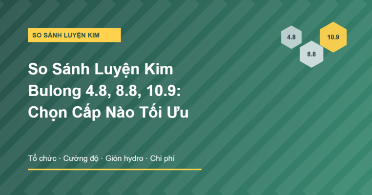 So sánh luyện kim bulong mạ kẽm 4.8 8.8 10.9 chọn cấp tối ưu