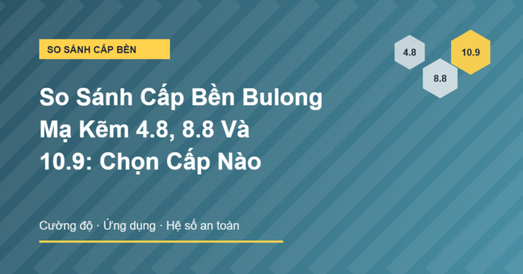 So sánh cấp bền bulong mạ kẽm 4.8, 8.8 và 10.9