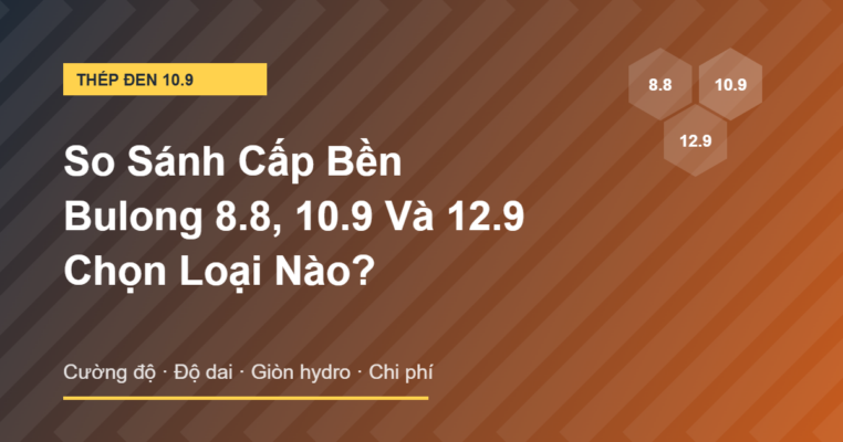 So sánh cấp bền bulong 8.8, 10.9 và 12.9
