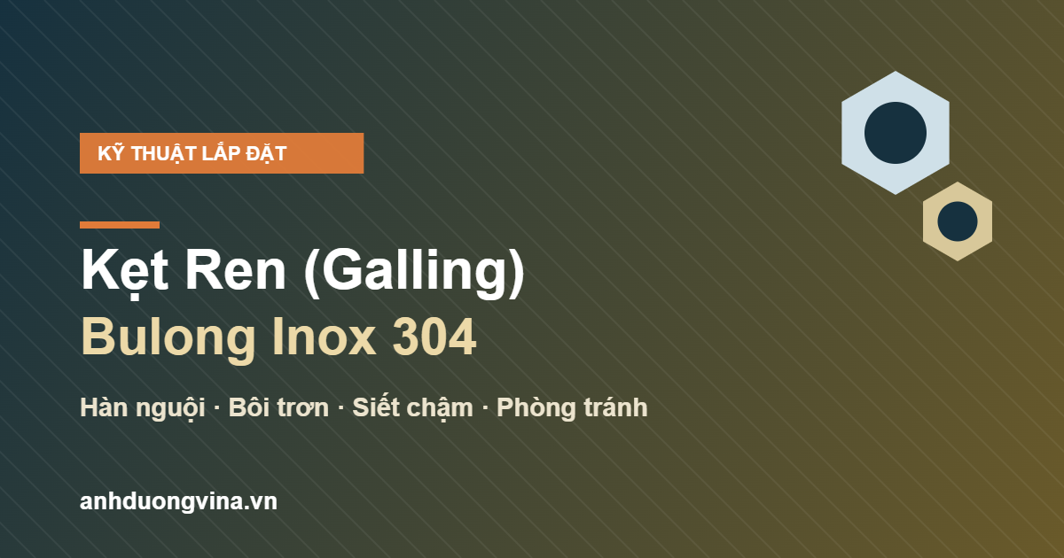 kẹt ren galling bulong inox 304