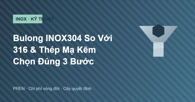 So sánh bulong INOX304 với INOX316 và thép mạ kẽm