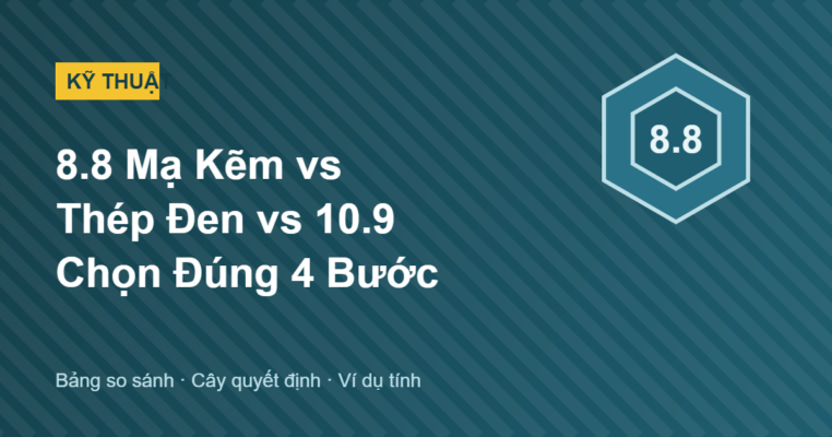 So sánh bulong mạ kẽm 8.8 với thép đen và cấp 10.9