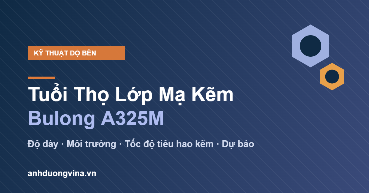 tuổi thọ lớp mạ kẽm bulong A325M