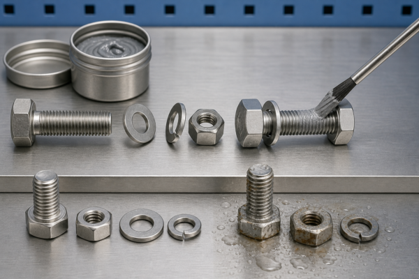 Bôi chất chống kẹt ren khi lắp bulông inox và đai ốc inox