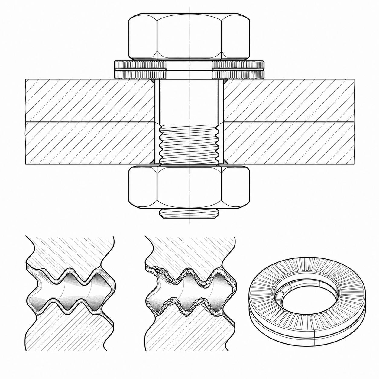 Phân tích ma sát bề mặt và vật liệu SUS304 của long đền chống xoay Inox 304 M16