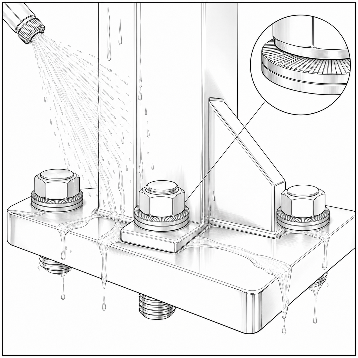 Phân tích ma sát bề mặt và vật liệu SUS304 của long đền chống xoay Inox 304 M24