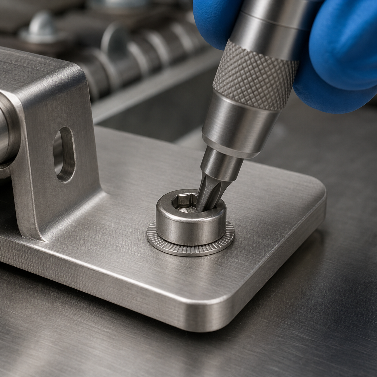 Kiểm tra mô-men và bề mặt long đền chống xoay Inox 304 M6