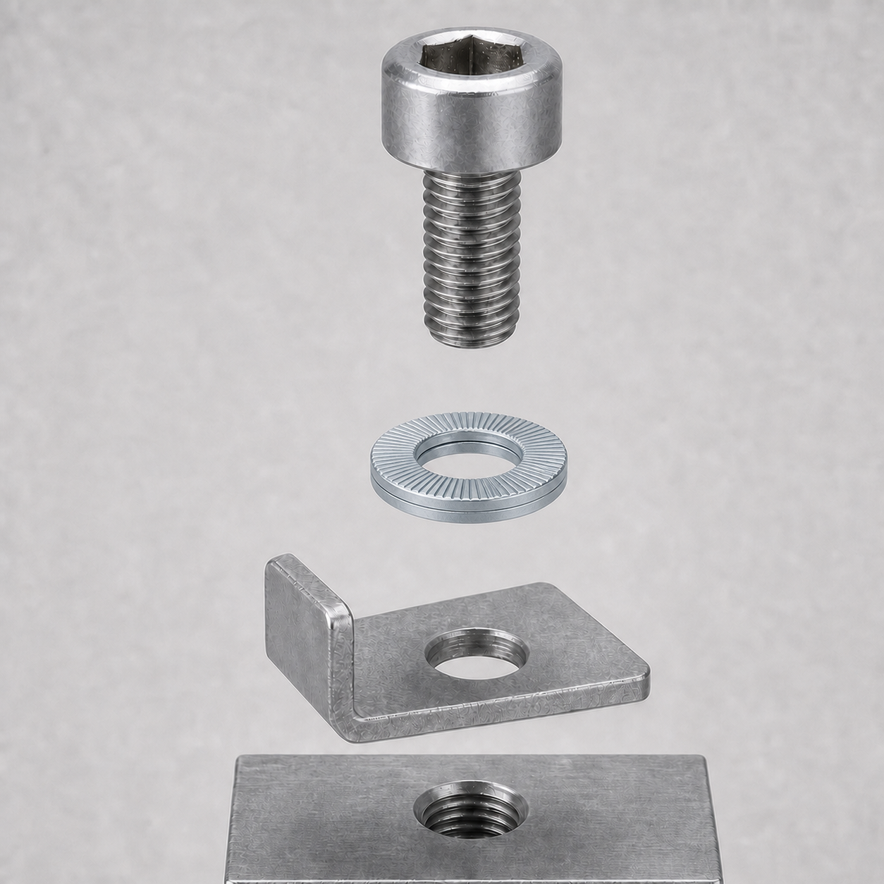 Cách lắp long đền chống xoay thép mạ kẽm M3 DIN 25201